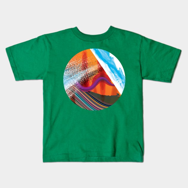 Ride - Glitch Digital Abstract Art Colorful Rainbow Wave and Water Kids T-Shirt by Charredsky